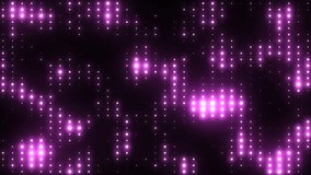Rose gold disco lights background. Glowing disco party animation. Flicker wall lights. VJ animation. Night club, music video, LED screen and projector, glamour and fashion event, jazz, pop. 4k loop