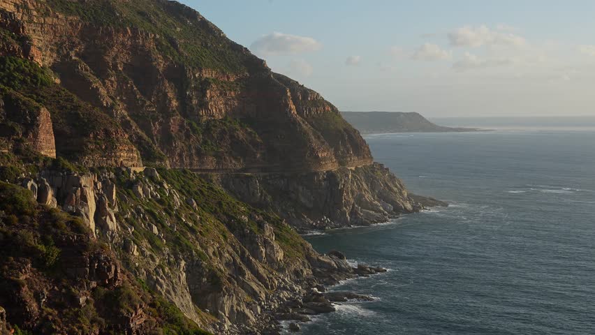 Coast Of Chapman's Peak Drive In Cape Town, South Africa - Drone Shot Royalty-Free Stock Footage #3460790703