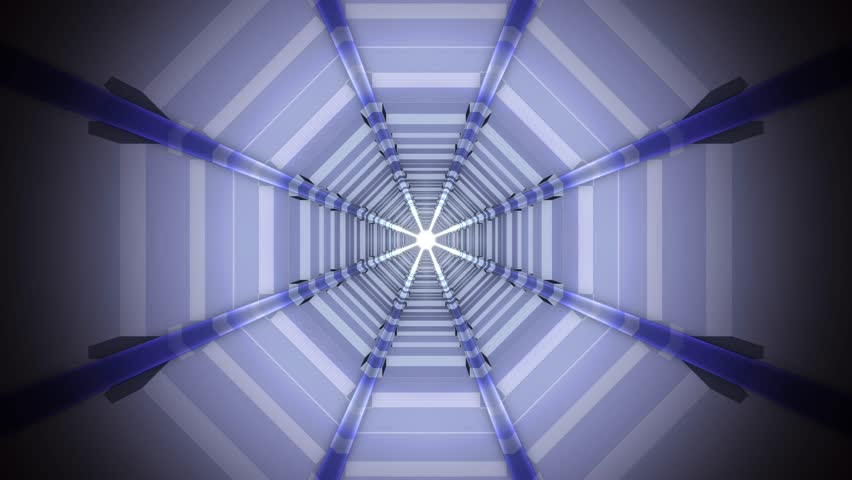 An eternal tunnel with colorful lights