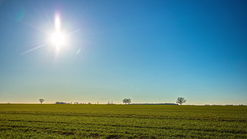 Sundown With Meteorite Streaks Across The Sky Background Over Farmland. Timelapse