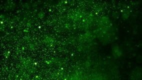 Abstract ambient VJ loop background of swirling luminous green particles. Relaxing concept 3D animation wallpaper backdrop. Magic psychedelic shimmering sparkle dust showcase and copy space backplate. - Powered by Shutterstock - Get 15% off with code: PIKWIZARD15