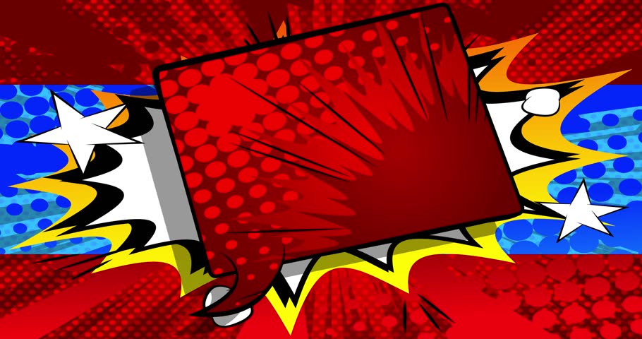 Manga cartoon backdrop stock video. Retro comic style background. Pop art comics intro. Motion poster. 4k animated moving, changing wallpaper.