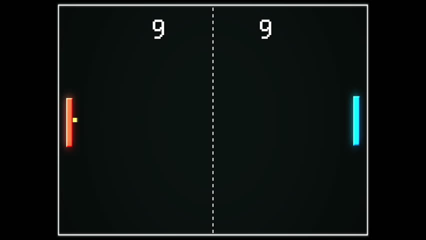 Having fun in the old ping pong pixel video game. Player puts the ball past the opponent in the nostalgic pixel video game. Winning the match of the retro tennis pixel computer video game. - Powered by Shutterstock - Get 15% off with code: PIKWIZARD15