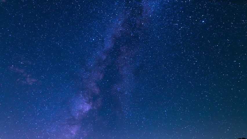 Perseid Meteor Shower and Milky Way Galaxy 24mm West Sky Above Canyon Purple Time Lapse