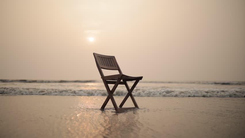 Sun in beach beautiful for chair Royalty-Free Stock Footage #3460987851