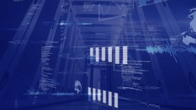 Animation of digital data processing over computer servers. Global connections, computing and data processing concept digitally generated video. - Powered by Shutterstock - Get 15% off with code: PIKWIZARD15