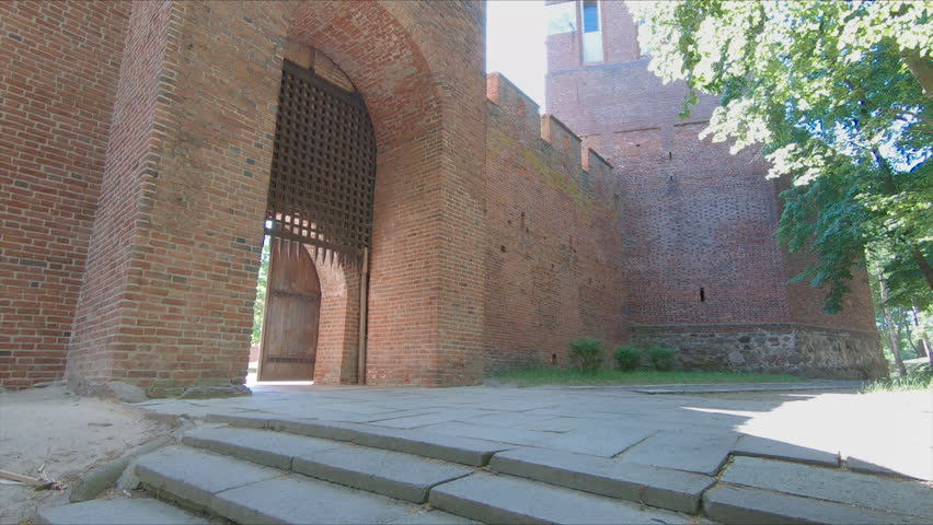 Frombork town, Poland. Medieval gate - entrance to the cathedral.