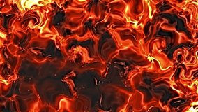 Video animation:  Flowing lava animation. Macro.