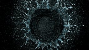 Super Slow Motion Shot of Round Water Splash on Black Background at 1000fps. - Powered by Shutterstock - Get 15% off with code: PIKWIZARD15