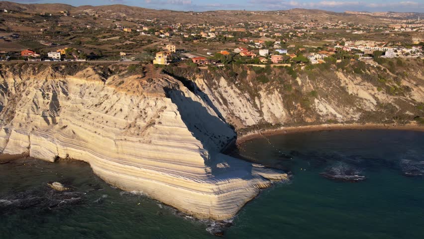 Scala dei Turchi Stair of the Turks, Sicily Italy, Scala dei Turchi. A rocky cliff on the coast of Realmonte, near Porto Empedocle, southern Sicily, Italy. Europe, white cliffs at sunset in Sicilia