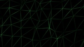 Animated green 3d polygon mesh Abstract digital connection moving dots and lines, Technology futuristic black background - Powered by Shutterstock - Get 15% off with code: PIKWIZARD15