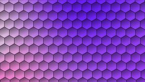 Animated Futuristic colorful surface hexagons tiles. Trendy simple and minimal geometrical loop able hexagon shapes background