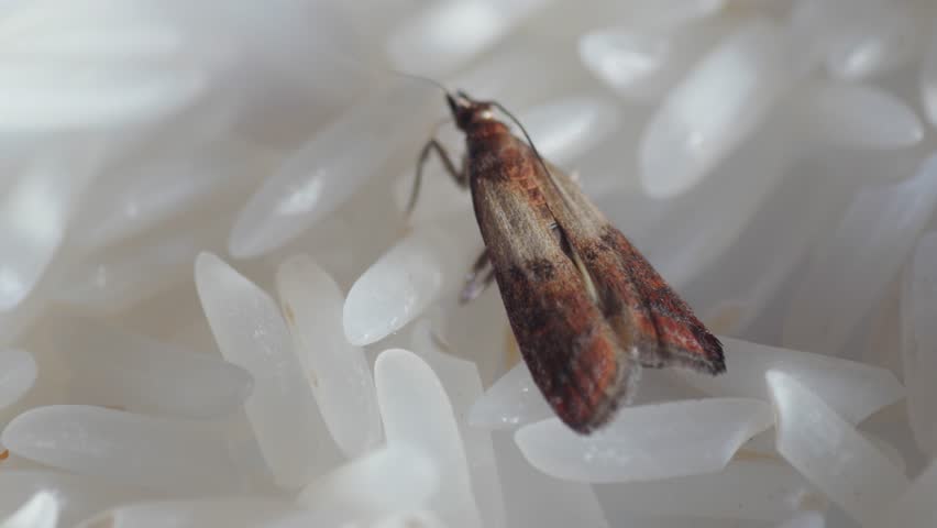 food moth, mealmoth on food, rice