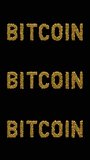 bitcoin words on screen in vertical