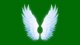 Angel wings top Resolution animated green screen video 4k, Abstract technology, science, engineering artificial intelligence, Seamless loop 4k video, 3D Animation, Ultra High Definition 4k video. 