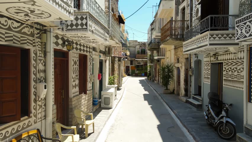 A lovely street in Pyrgi Village -Chios Greece 