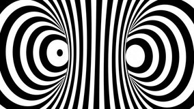 Abstract black and white rotating torus optical illusion animation