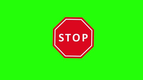 Traffic octagon stop sign. stop sign animation video 4K Resolution. Arkivvideo