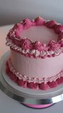 pink sponge cake tall vertical video