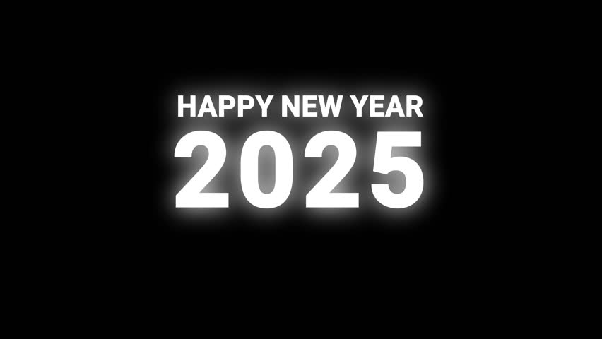 2025 happy new year 2025 animation 2025 new year celebration with light and fireworks style alpha looping greenscreen