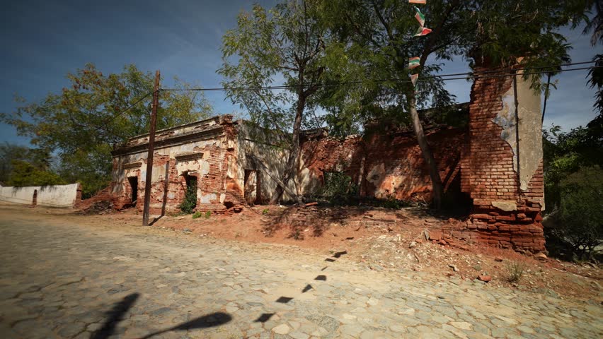Street scene of old buildings in the old town of San Antonio in La Paz Municipality in the Mexican state of Baja California Sur, located near El Triunfo