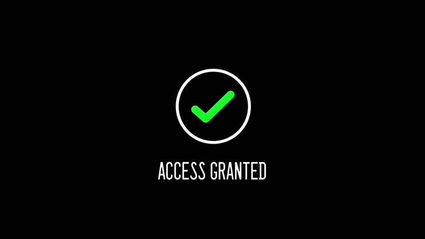Computer Screen Access Granted and Denied Warning, Access Denied Warning Alert, Computer display access granted, flashing green access granted and denied text on black screen