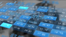 Animation of financial data processing over warehouse. Global finance, business, connections, computing and data processing concept digitally generated video. - Powered by Shutterstock - Get 15% off with code: PIKWIZARD15