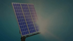 Animation of financial data processing over solar panels. Global finance, business, connections, computing and data processing concept digitally generated video. - Powered by Shutterstock - Get 15% off with code: PIKWIZARD15
