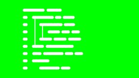 Software developer programming code. Line after line appears in stages. Abstract computer script code. White color on a green screen. Alpha channel. Chroma key. 2d flat animation - Powered by Shutterstock - Get 15% off with code: PIKWIZARD15