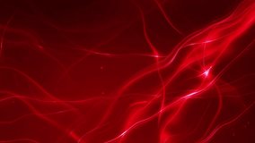 Red background with liquid light line pattern. Abstract animated elegant backdrop. Fluid art. 25fps