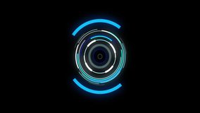 Animation of blue and white circular scanner processing on black background. Connection, data, processing, digital interface and communication, digitally generated video. - Powered by Shutterstock - Get 15% off with code: PIKWIZARD15