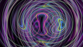 Lines burst, front view, full frame, glimmering abstract lines on dark background, rapid multicolored mesmerizing line movement, 4K CG animation, seamless loop-able.