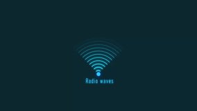 Radio waves signal station and loop  line animation 4k video.