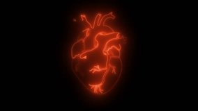 Neon animation of a heart that beats and lights up. - Powered by Shutterstock - Get 15% off with code: PIKWIZARD15