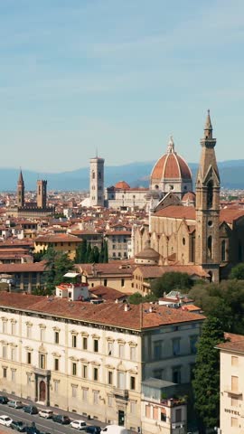 Cityscape of Florence. Vertical video