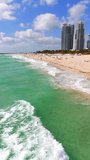 Vertical stock footage Miami sea waves