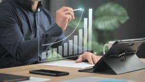 business target growth man in office using virtual touch screen to show growing graphic chart,financial management,marketing planning strategy,investment profit - Powered by Shutterstock - Get 15% off with code: PIKWIZARD15