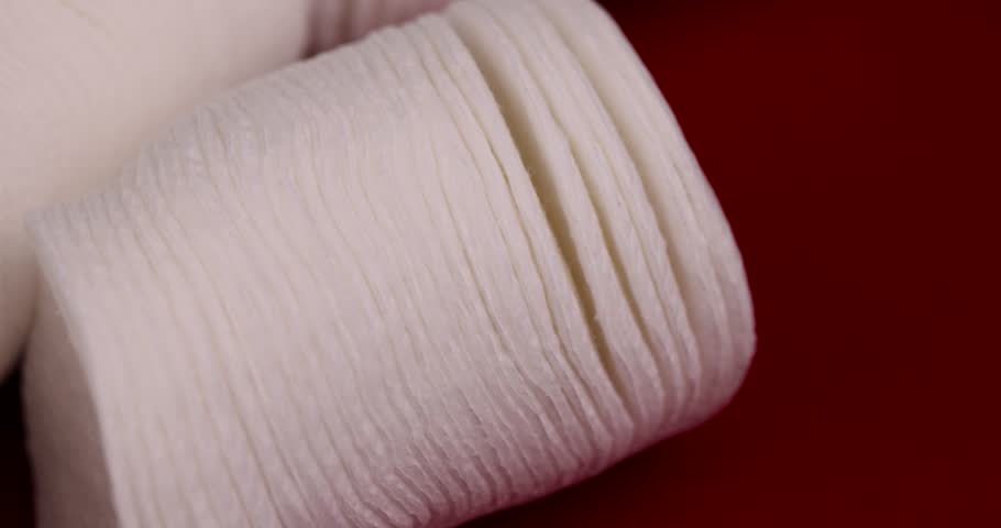 white new cosmetic discs made of cotton, natural cotton pads for cosmetics Royalty-Free Stock Footage #3463561975