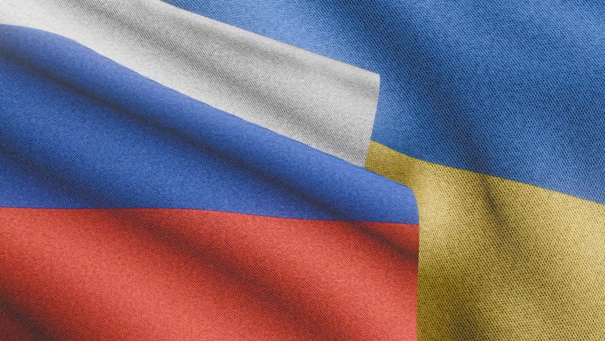 Video animation Russian and Ukrainian flags. Royalty-Free Stock Footage #3463582799