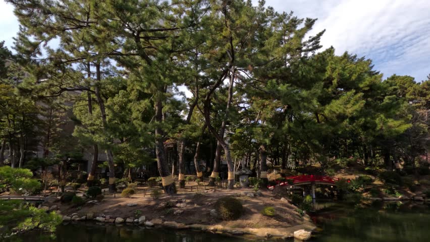Peaceful view of a traditional Japanese garden
