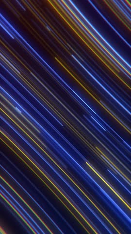 Vertical video - abstract motion background with glowing gold and blue neon light beams moving diagonally across the frame at high speed. This trendy gaming background is full HD and a seamless loop.