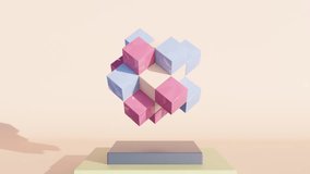 Cubical Cascades: Abstract Dynamic Animation with Fascinating Dynamics