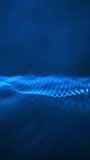 Vertical video - background with an elegant blue digital fractal wave and data particles rippling towards the camera. This abstract technology background animation is full HD and a seamless loop.