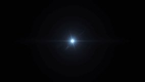 Abstract loop center flickering blue glow star optical flare shine light ray animation on black background.Promote advertising concept isolate using QuickTime Alpha Channel proress 444 - Powered by Shutterstock - Get 15% off with code: PIKWIZARD15