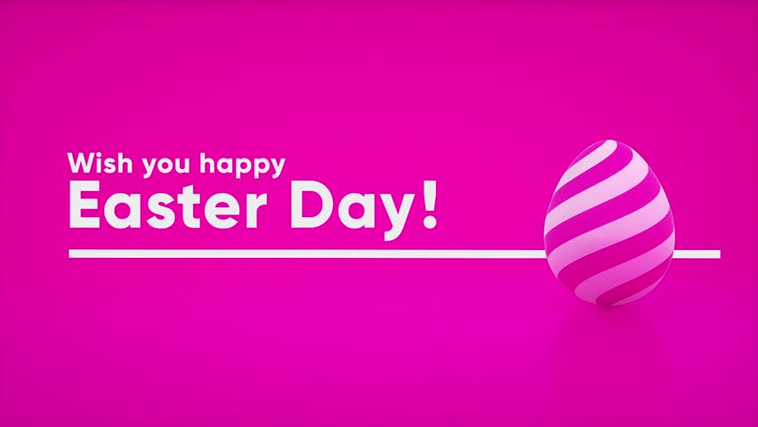 happy easter day on purple background. space for logo or text available on right side of animation Royalty-Free Stock Footage #3463783383