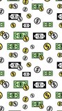4k Animated Dollar Coins and Papers Motion Pattern Icons Design. USA Dollar Animated Texture. Vertical Screen as banner or card template. Economy Concept Motion Pattern Design Dollars Icons.