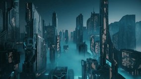 Sci-Fi city. Futuristic sci fi city at dusk. City of the future. - Powered by Shutterstock - Get 15% off with code: PIKWIZARD15