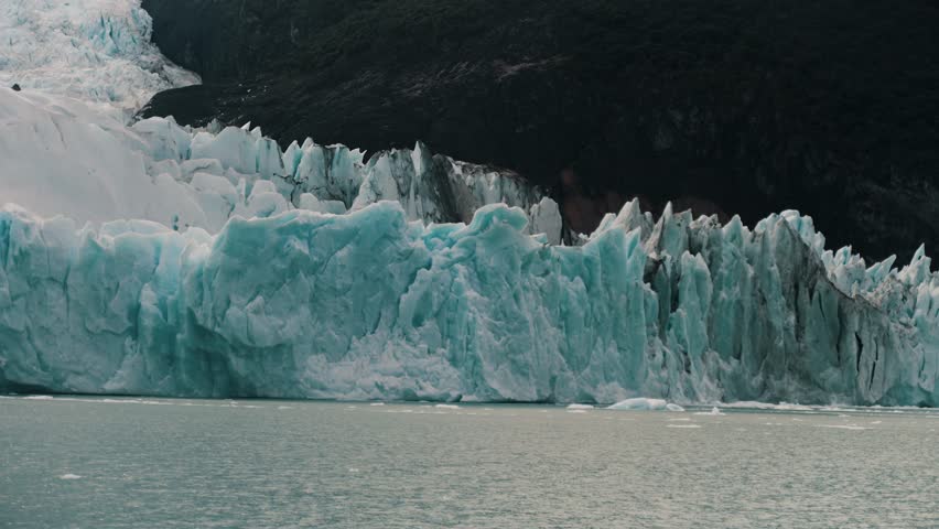 Ice Formations On Glacial Lake Argentino In Los Glaciares National Park, Santa Cruz, Argentina. panning shot Royalty-Free Stock Footage #3464099211
