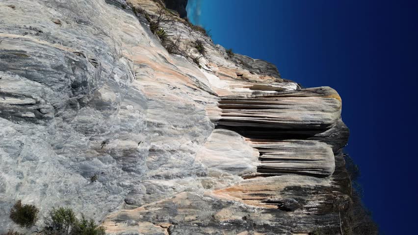 Aerial view of Hierve El Agua Waterfall in Mexico during daytime.