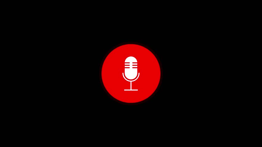 sound recording podcast microphone microphone button icon animated microphone sound wave green background 4k green screen